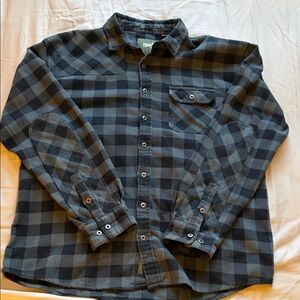Howler Brothers Black and Gray Plaid Casual Button Down Shirt